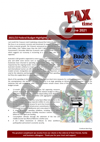 Tax Time Annual Newsletter for Accountants